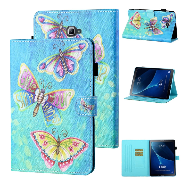 Coloured Drawing Stitching Horizontal Flip Leather Case with Holder & Card Slot & Sleep / Wake-up...