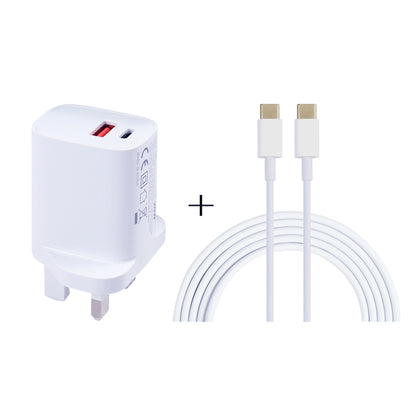 20W USB-C / Type-C + USB Ports Charger with 100W Type-C to Type-C Fast Charging Cable