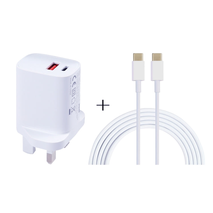 20W USB-C / Type-C + USB Ports Charger with 100W Type-C to Type-C Fast Charging Cable