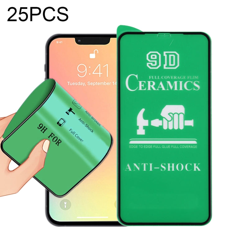 25 PCS 9D Full Screen Full Glue Ceramic Film, For iPhone 13 mini (25 PCS)