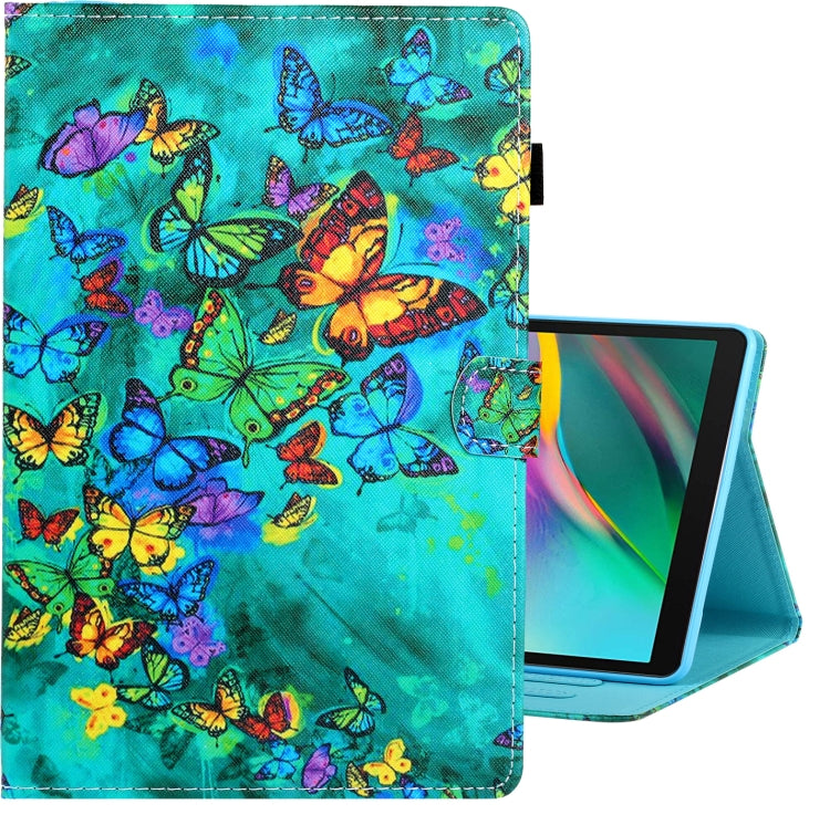 Colored Drawing Horizontal Flip PU Leather Case with Holder & Card Slot