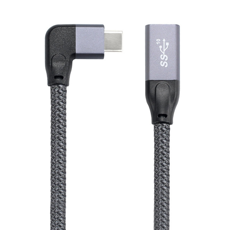 100W USB-C / Type-C Elbow Male to USB-C / Type-C Female Full-function Data Extension Cable, 0.2m