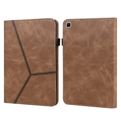 Solid Color Embossed Striped Leather Tablet Case, For Samsung Galaxy Tab S6 Lite P610/P615
