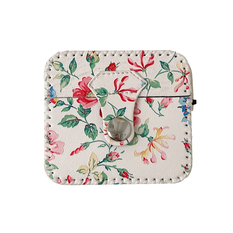 White Floral PU Leather Wireless Earphone Case, For AirPods Pro 2, For AirPods 3, For AirPods Pro...