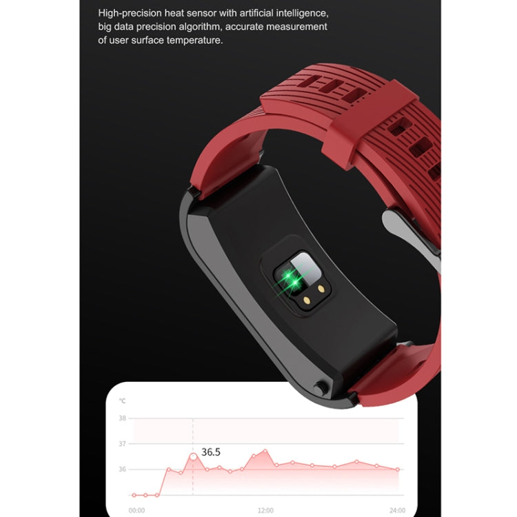 H21 1.14 inch Silicon Band Detachable Smart Watch Support Temperature Measurement / Bluetooth Cal...