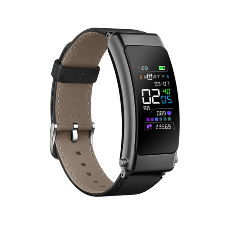 K50+ 0.96 inch Leather Band Earphone Detachable Life Waterproof Smart Watch Support Bluetooth Cal...