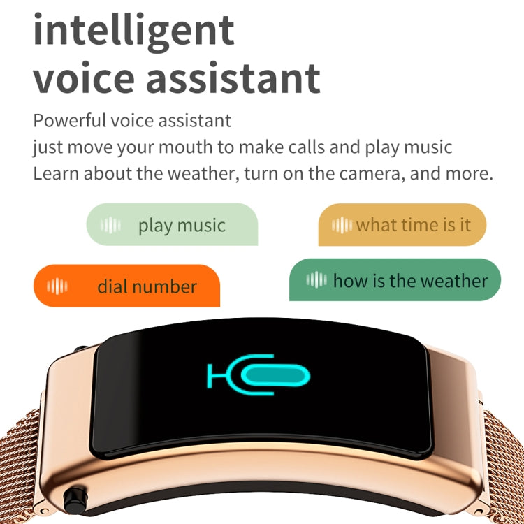 K50 1.08 inch Silicone Band Earphone Detachable IP67 Waterproof Smart Watch Support Bluetooth Cal...