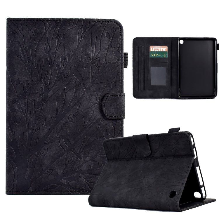 Fortune Tree Pressure Flower PU Tablet Case with Wake-up / Sleep Function