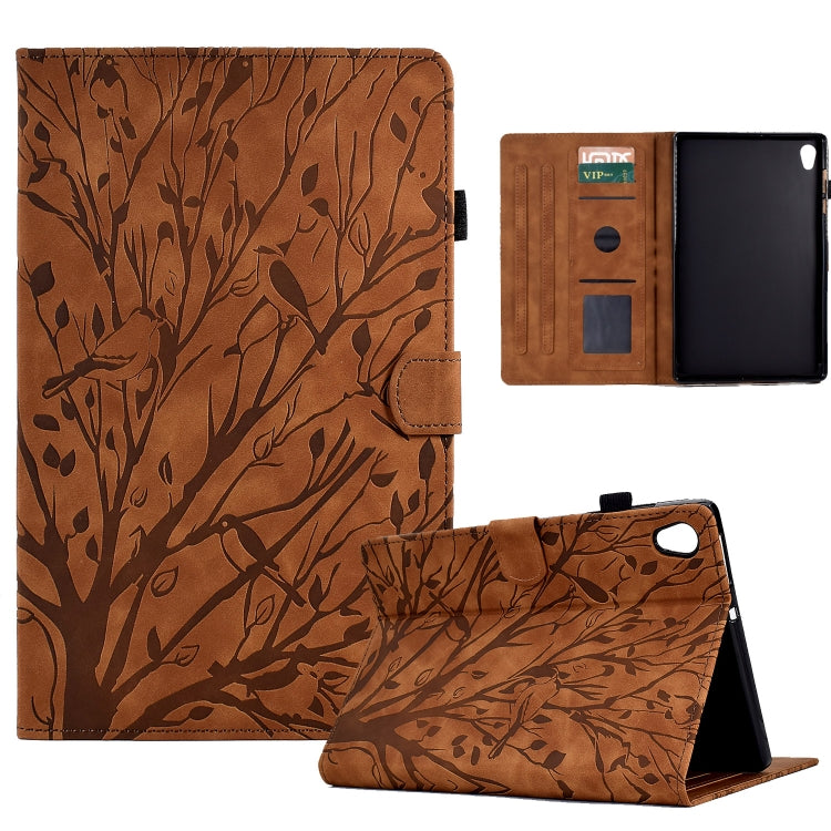 Fortune Tree Pressure Flower PU Tablet Case with Wake-up / Sleep Function