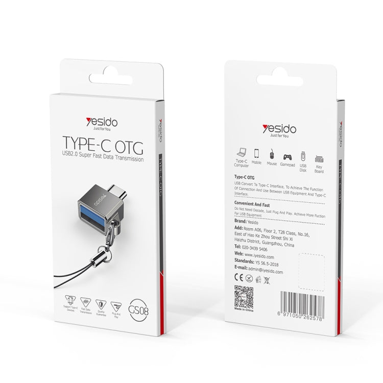 Yesido GS08 Type-C to USB 3.0 OTG Mini Connector Adapter with Keychain