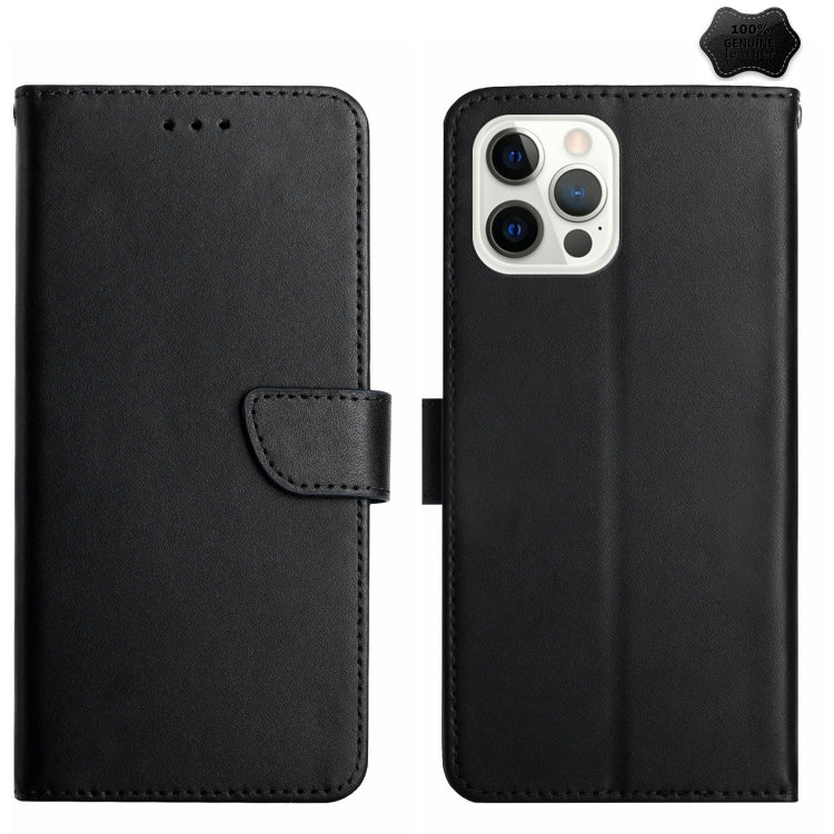 Genuine Leather Fingerprint-proof Flip Phone Case, For iPhone 16 Pro Max, For iPhone 16 Pro
