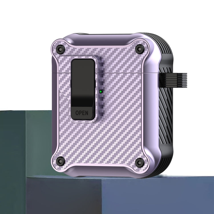 Carbon Fiber Magnetic Automatic Switch Earphone Protective Case, For AirPods 4, For AirPods Pro 2...