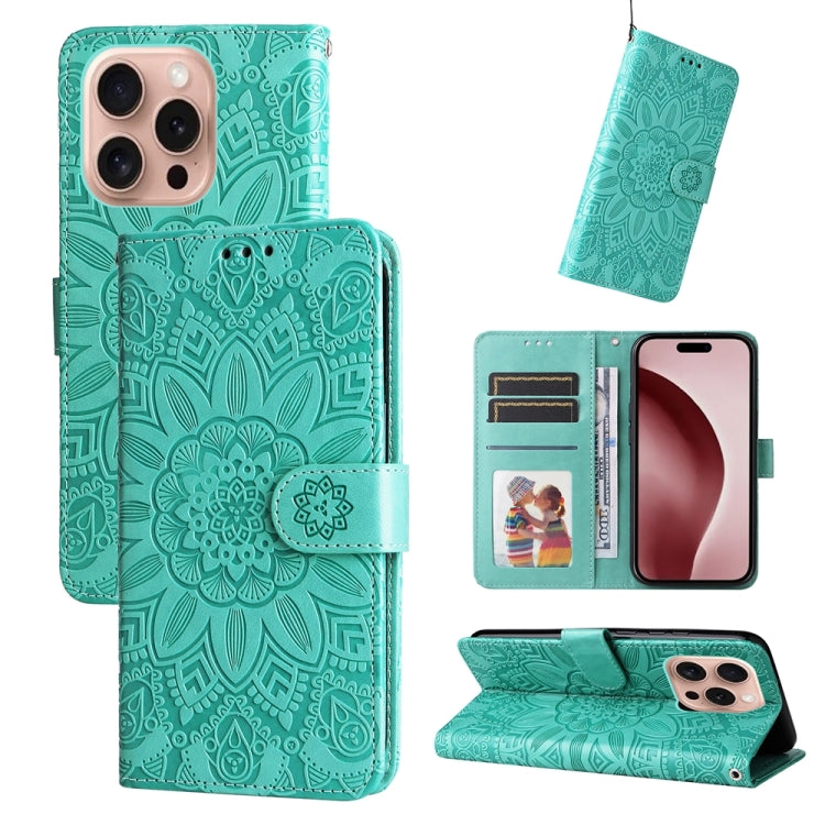 Embossed Sunflower Leather Phone Case