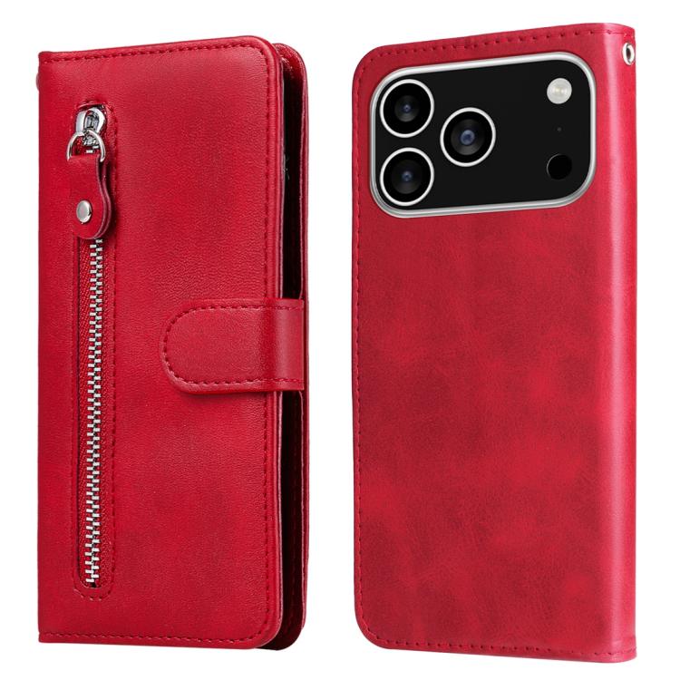 Fashion Calf Texture Zipper Leather Phone Case