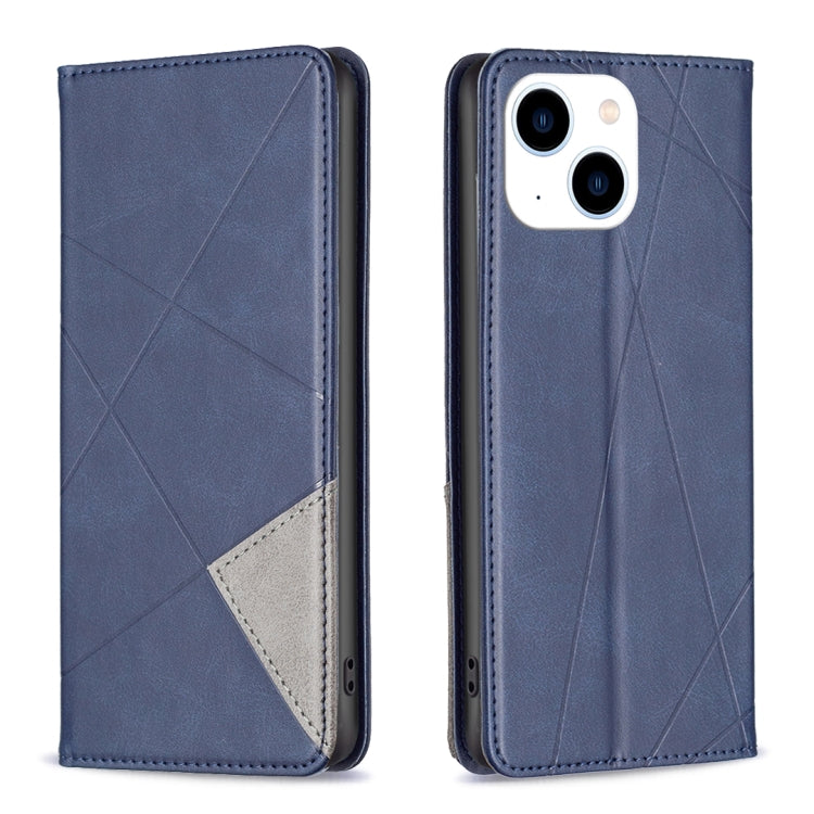 Rhombus Texture Magnetic Leather Phone Case