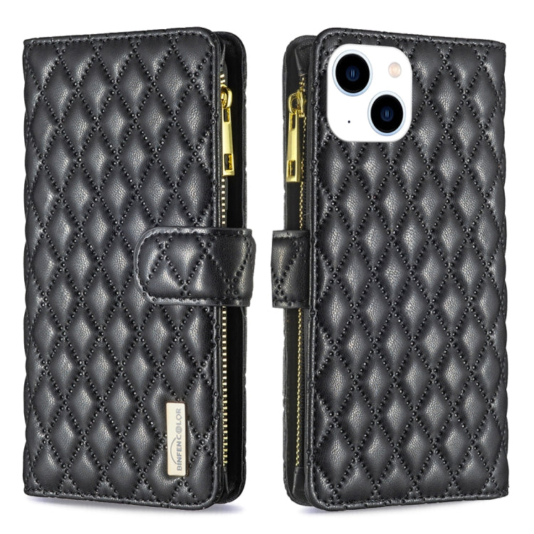 Diamond Lattice Zipper Wallet Leather Flip Phone Case