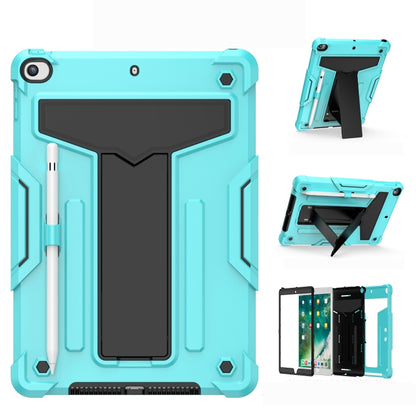 T-shaped Bracket Contrast Color Shockproof PC + Silicone Flat Protective Case