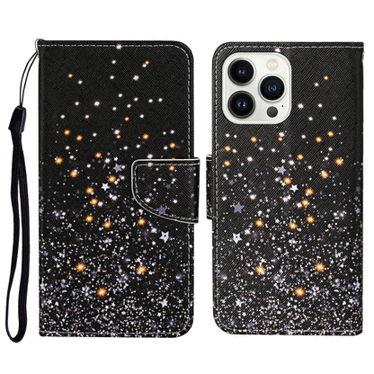 3D Colored Drawing Flip Leather Phone Case, For iPhone 16 Pro Max, For iPhone 16 Pro