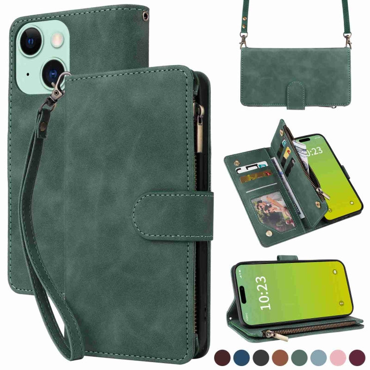 Crossbody Multi-card Slot Wallet Zipper Leather Phone Case