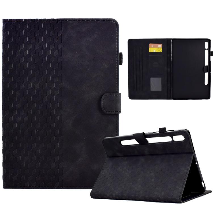 Rhombus Embossed Leather Smart Tablet Case