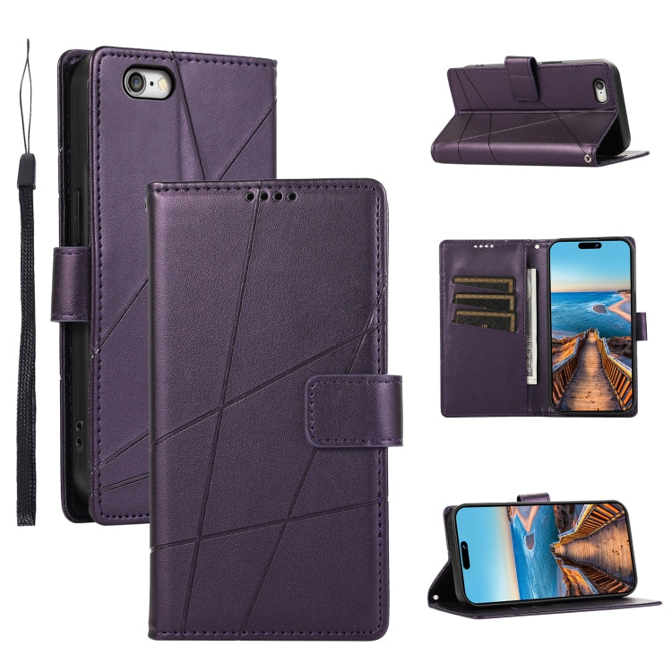 PU Genuine Leather Texture Embossed Line Phone Case