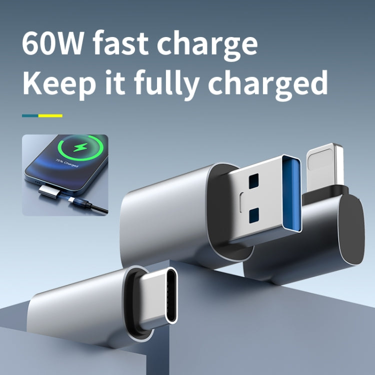 60W USB to USB-C/Type-C Female Charging Transfer Adapter, USB to Type-C