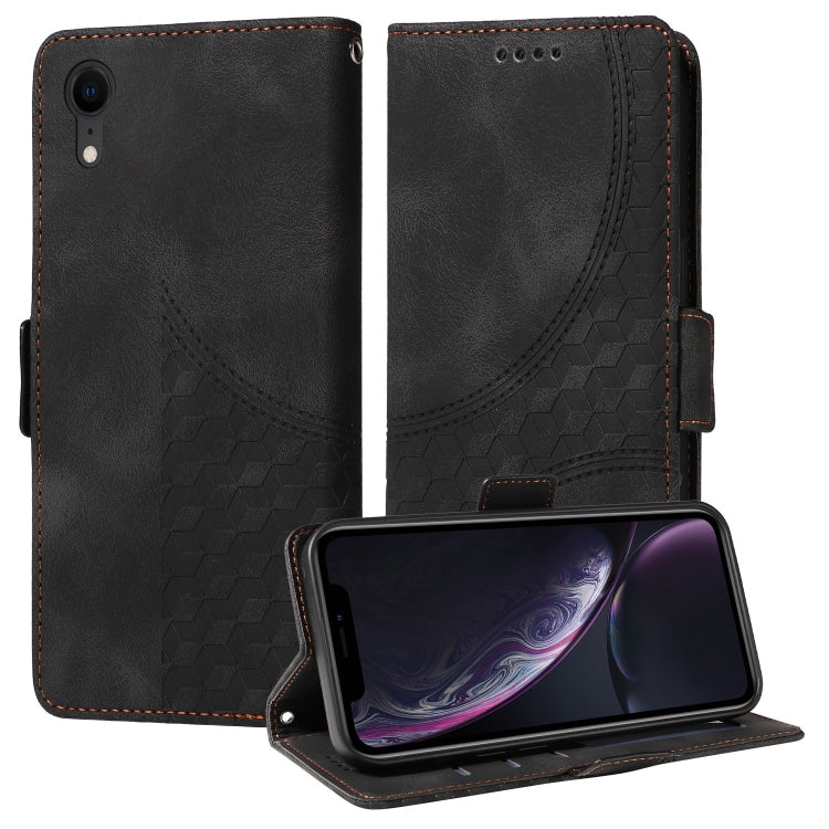 Embossed Rhombus Starry Leather Phone Case