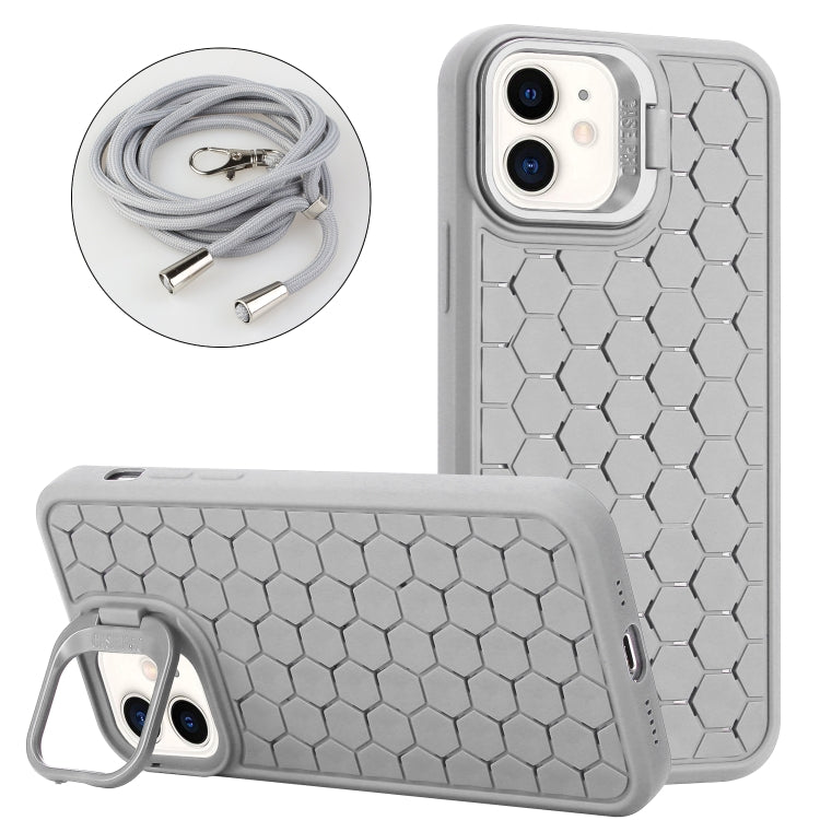 Honeycomb Radiating Lens Holder Magsafe Phone Case with Lanyard