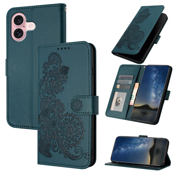Datura Flower Embossed Flip Leather Phone Case