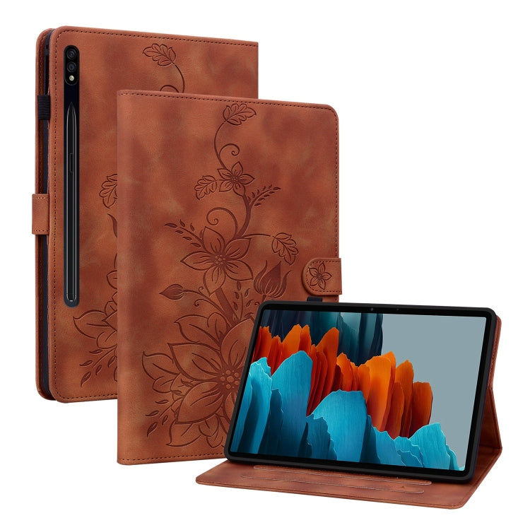 Lily Embossed Leather Tablet Case