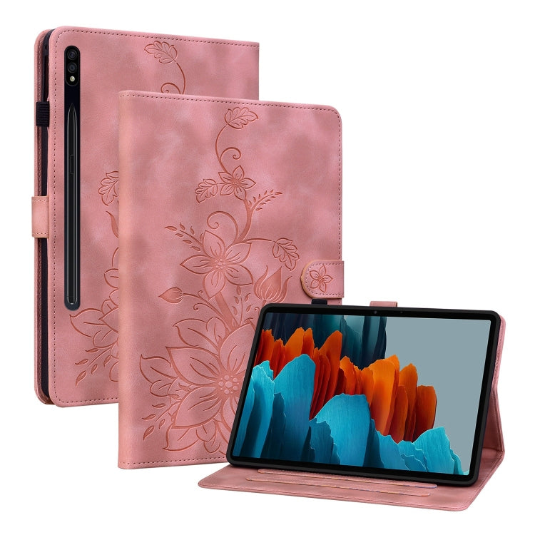 Lily Embossed Leather Tablet Case