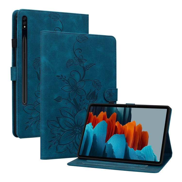 Lily Embossed Leather Tablet Case