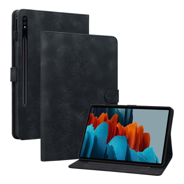 Lily Embossed Leather Tablet Case