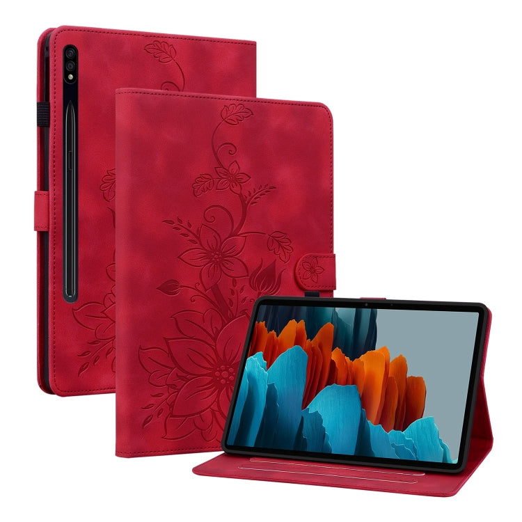 Lily Embossed Leather Tablet Case