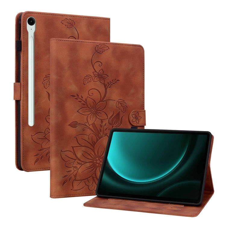 Lily Embossed Leather Tablet Case