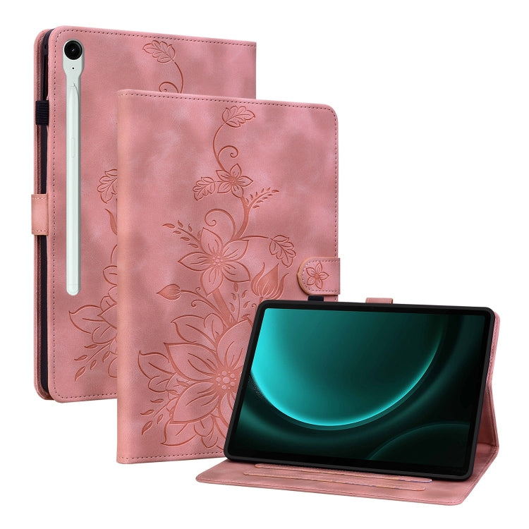 Lily Embossed Leather Tablet Case