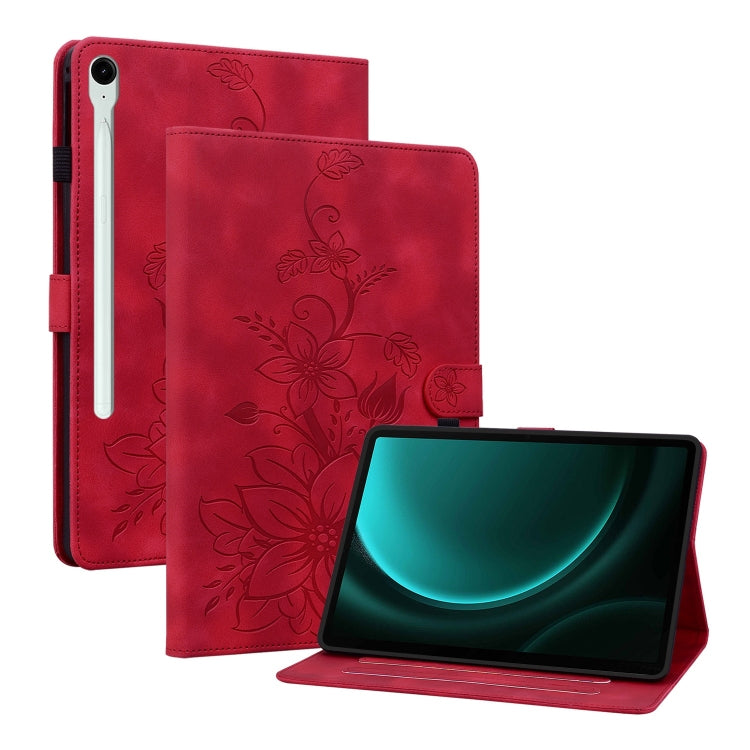 Lily Embossed Leather Tablet Case