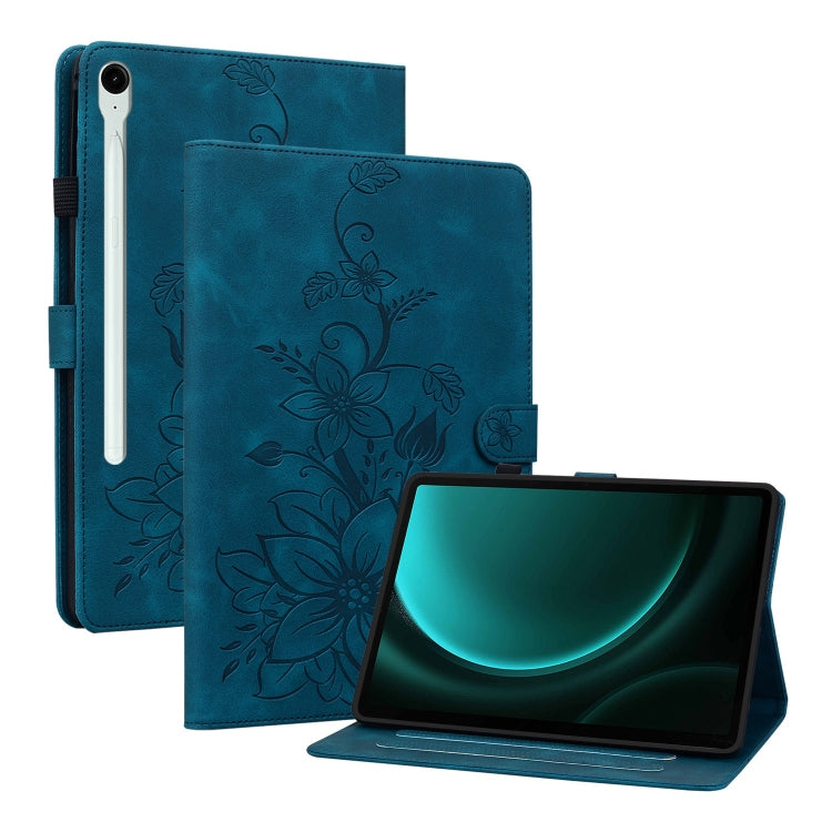 Lily Embossed Leather Tablet Case