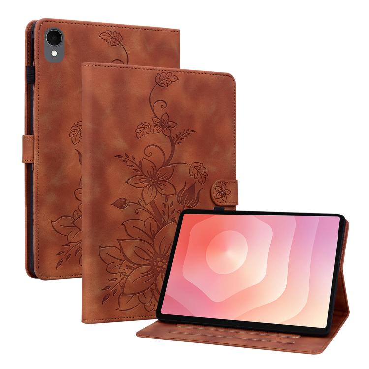 Lily Embossed Leather Tablet Case