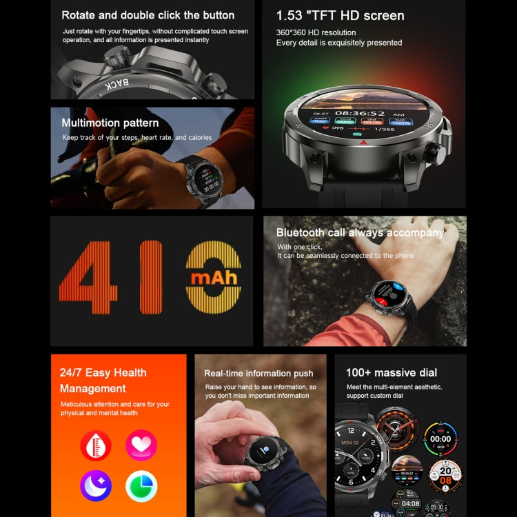 DK68 1.53 inch IP67 BT 5.0 Fitness Sport Smart Watch