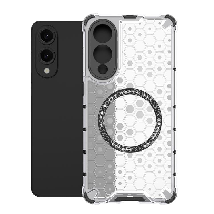 Honeycomb Magnetic Ring Shockproof Phone Case, For Samsung Galaxy S25 Edge 5G