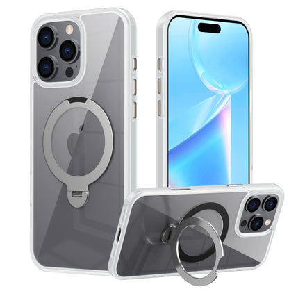 Transparent MagSafe Magnetic Rotating Ring Holder Phone Case, For iPhone 16 Pro Max