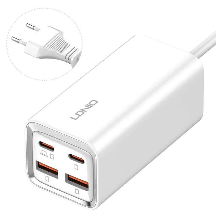 LDNIO A4610C PD65W Dual USB-C / Type-C + Dual USB Fast Charger, Cable Length: 1.5m, EU Plug·