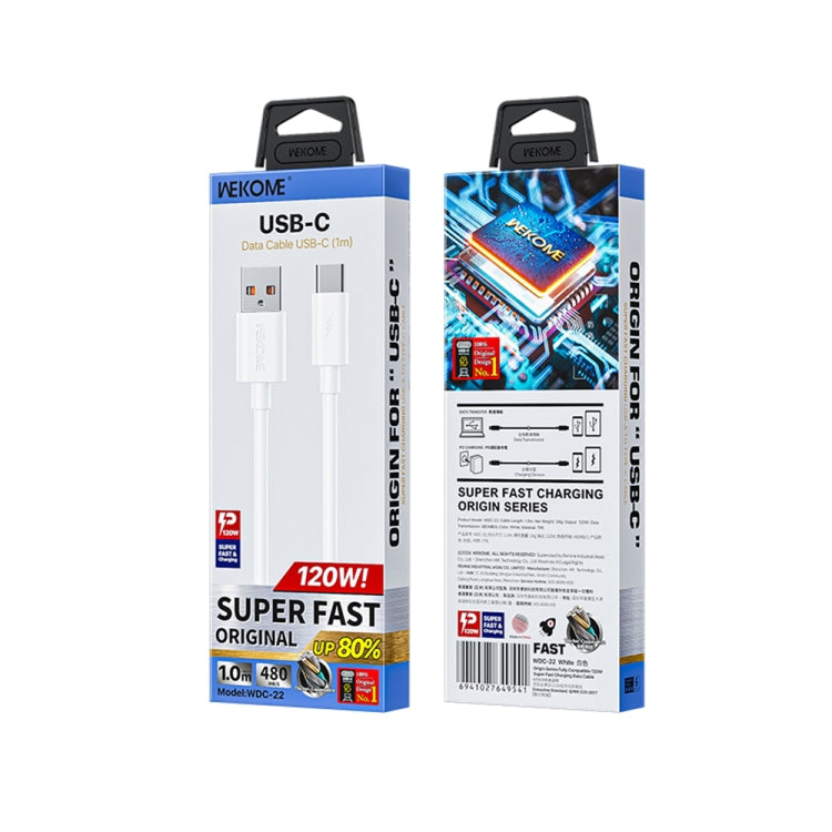 WK WDC-22 Origin All Compatible 1m 120W USB to Type-C Fast Charging Data Cable