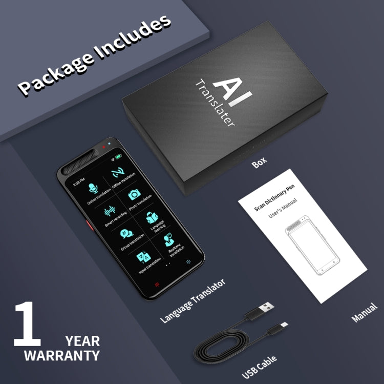 Z6 5.0 inch HD Touch Screen Smart AI Translator