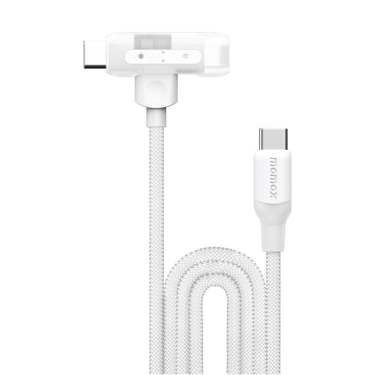 MOMAX DL56 1-Link Flow 60W Type-C to Type-C and 8 Pin Fast Charging Cable, Length:1.5m