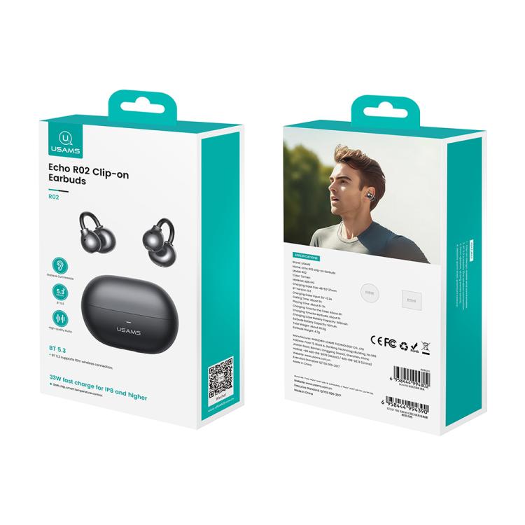 USAMS Echo R02 Clip-On Wireless Bluetooth Earphones
