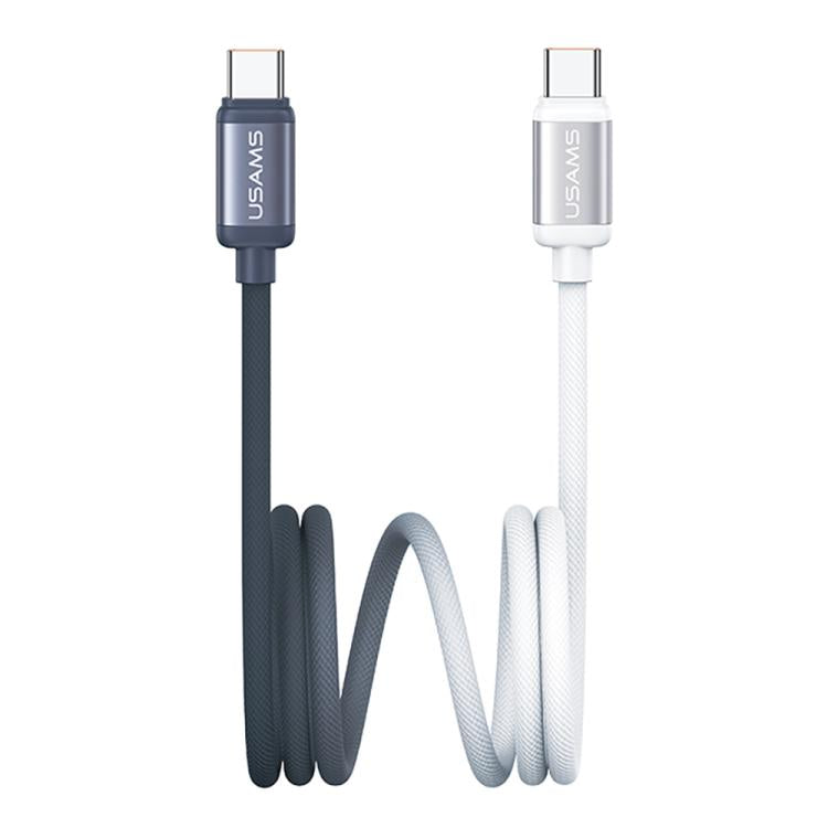 USAMS SJ756 Type-C to Type-C 60W Dual Color Aluminum Alloy Fast Charging Data Cable
