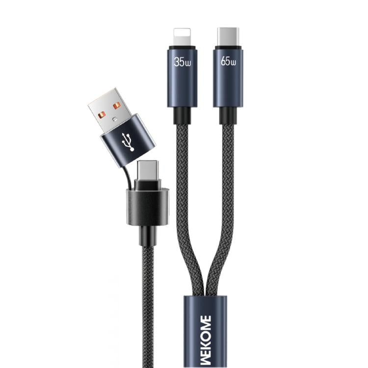 WK WDC-66 2 to 2 3A USB+Type-C to 8 Pin+Type-C Fast Charging Data Cable, Length: 1.2m, WDC-66