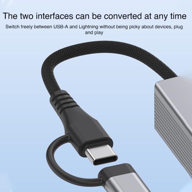 Type-C / 8 Pin to Type-C RJ45 USB-A HUB Expand Converter